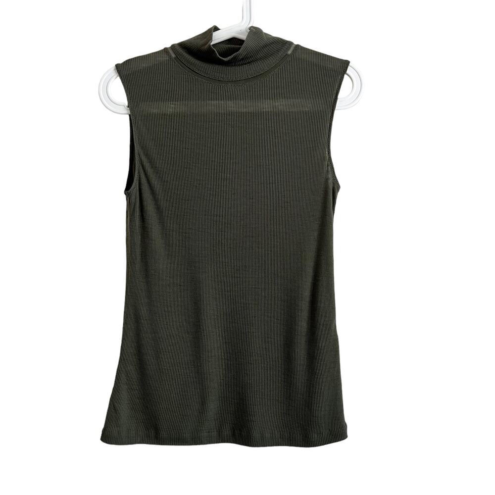 rag & bone Sleeveless Mock Neck Ribbed Top Size Small
